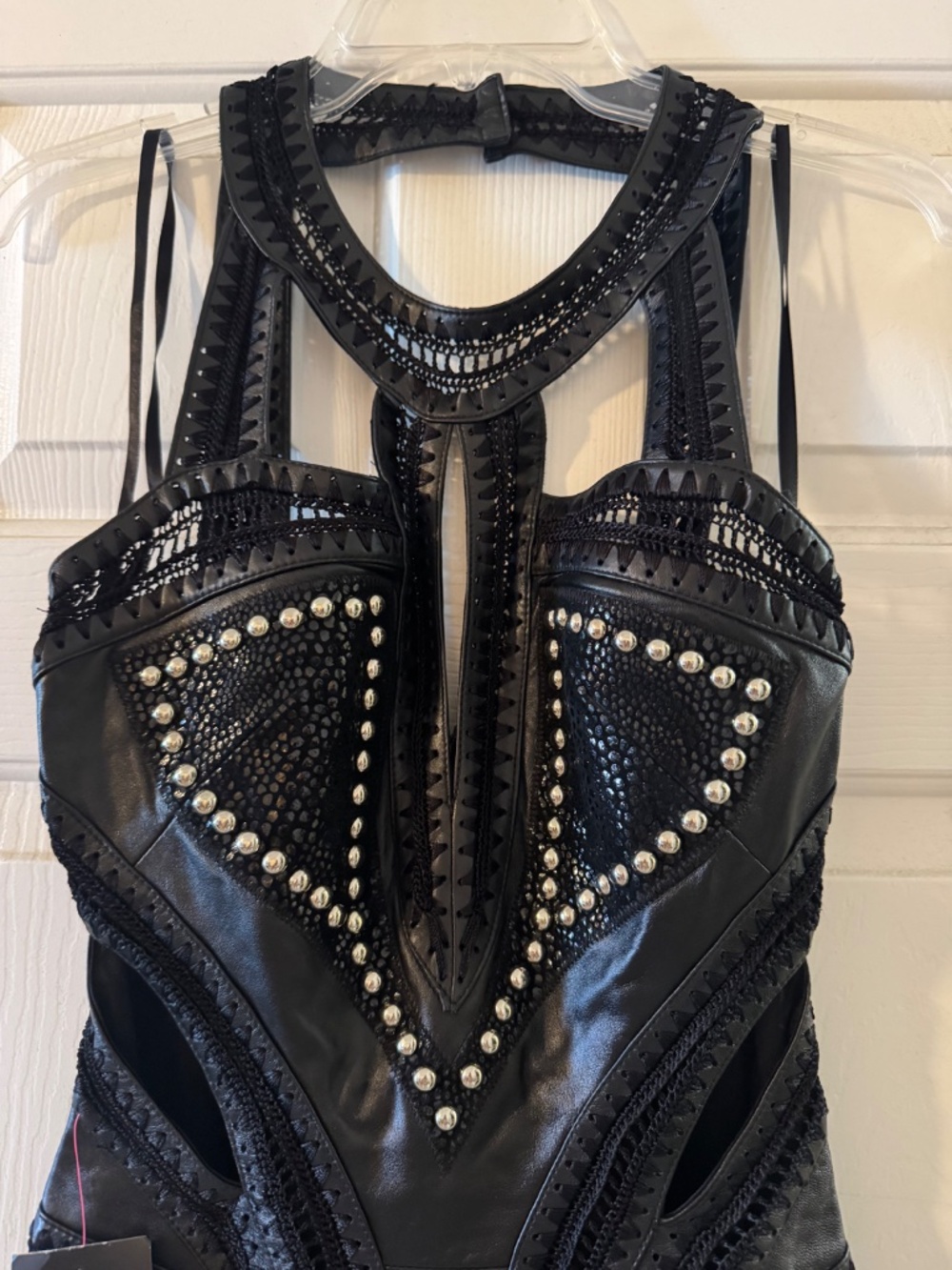 Vintage BEBE merino leather dress - Picture 2 of 8